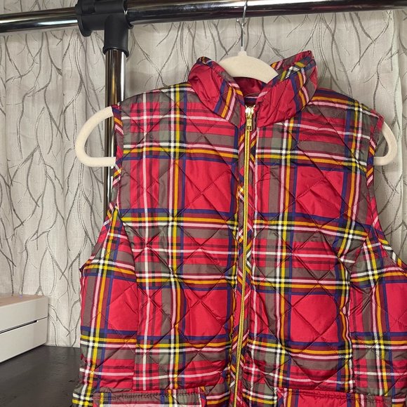 Red Plaid Puffer Vest - Picture 1 of 2